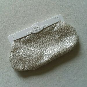 MAC Finery 2007 Silver Woven Clutch Cosmetic Bag